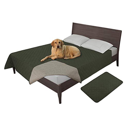 Easy-Going 100% Waterproof Dog Bed Cover, Non-Slip Pet Blanket for Furniture, Washable Couch Cover, Repleasement Sofa Cover (52X82 in,Dark Green) - color: Dark Green, size: 52x82 in