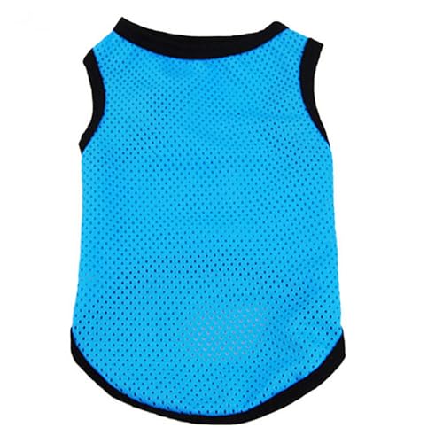 Amosfun Breathable Pet Vest Mesh Cooling Dog Shirt Blue S Lightweight Sleeveless Puppy Clothes for Summer Outdoors