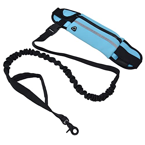 Generic Belt Bag Dog Leash Set, Hands Free Waist Pack with Reflective Strips and D Ring, for Walking Running Hiking Training (Sky Blue) - color: Sky Blue