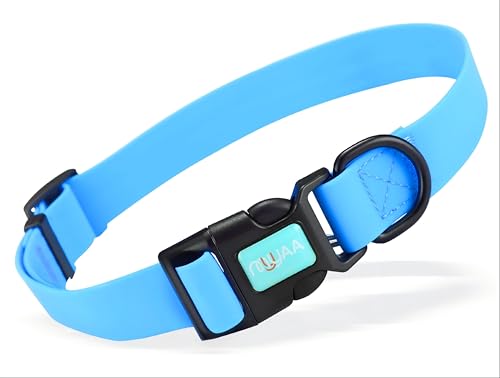 Waterproof Dog Collars,Easy Clean Collar,Adjustable Dog Collars for Small,Medium, Large Dogs(Sky Blue, L) - color: Sky Blue, size: L
