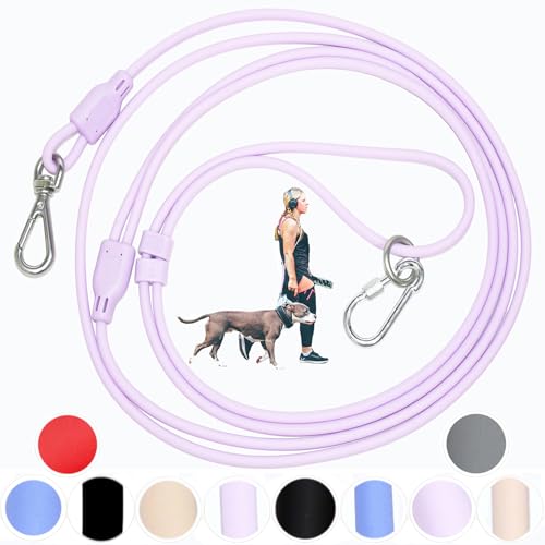 Hands Free Dog Leash Crossbody & Waist for Walking, 9-in-1 No Pull Dog Harness & Leash Set, Waterproof Training Slip Lead for Small Medium Breeds (8-20lbs, Purple) - color: Vine Purple, size: Small - 6mm Diameter - 6-20lbs