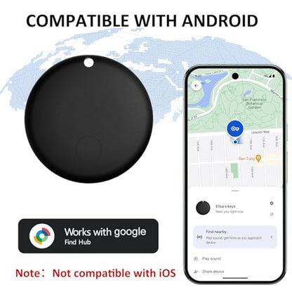 Cat Tracker Works with Android - GPS Pet Collar for Cats | No Monthly Fee | Waterproof | Replaceable Battery | Anti-Lost, Android GPS Tracker Tag, Bluetooth Smart Item Finders