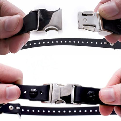 Educator Quick Snap 3/4-Inch Dog Training Collar Strap – ONLY Fits ME-300, ET-300/400, EZ-900, PE-900 & PG-300 – Biothane Bungee Collar for Small & Medium Dogs, Black - color: Black