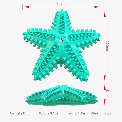 LiuMelinda Dog Chew Toys for Aggressive-Chewers - Indestructible Dog Toy for Aggressive Chewer，Tough Chew Toys for Dogs （Rubber Blue-Starfish） - color: 05-Blue-Starfish