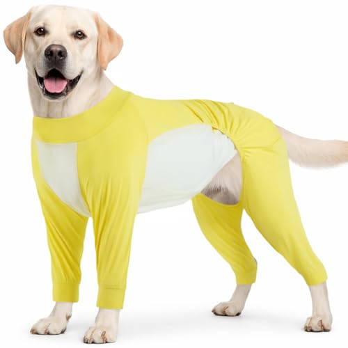 2-in-1 Dog Shirts for Cooling Sun Protection in Summer, UPF 50 UV Shirt with Adjustable Drawstring, Breathable Mesh Belly, Summer Dog Apparel for Small Yellow M - color: Yellow, size: M