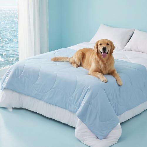 ZOMISIA Premium Cooling Dog Blanket for Bed - Q-MAX>0.5 Cold Breathable Washable Extra Large Pet Mat, Travel Soft Dog Summer Essentials, Blue, 60"x80" - color: Blue, size: Twin(60x80")