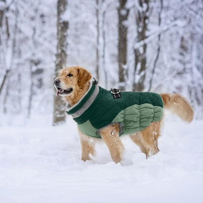 Lelepet Warm Dog Winter Coat Dog Coats for Small Dogs Waterproof Dogs Jacket with Harness Built in Reflective Cold Weather Coats Windproof Zip-Up Winter Fleece Vest Snowsuit Chihuahua Teal Green - color: Teal Green, size: X-Small