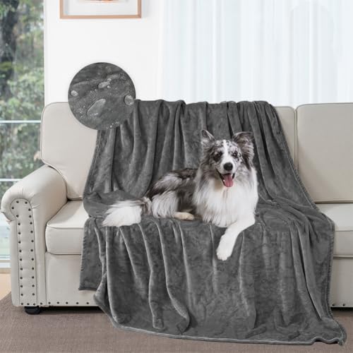 Waterproof Bed Blanket, Waterproof Pet Blanket, Double-Sided Flannel Waterproof Leak-Proof Spill-Proof Cover Blanket for Dogs and Cats, Home Protection Cover, Camping and Travel(30"×40", Grey) - color: Grey