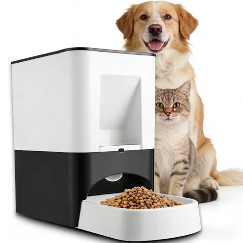 14L Large Automatic Dog Feeder for Large Breeds – Programmable Timed Pet Food Dispenser with Voice Recording, Dual Power Supply & Moisture-Proof Locking Lid