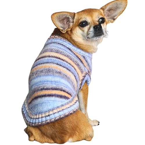 Blueberry Pet Dog Sweater - Award Winning Christmas Sweater for Small Dogs, Soft Knit, Warm & Stylish, Perfect Dog Christmas Sweater for Pet Lovers, 14” Back, 18”-22” Chest, Cozy & Machine Washable - color: Serene Blue, size: 14 inch (Pack of 1)