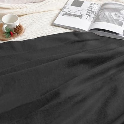 ZYFZCYBL Fleece Throw Blankets Lightweight Warm Soft Cozy Pet-Friendly Bulk Fleece Throw Blanket Solid for Home Bed, Sofa，Office,Gifts, Couch (Pack of 6-50 x 60 inch，Black) - color: Black