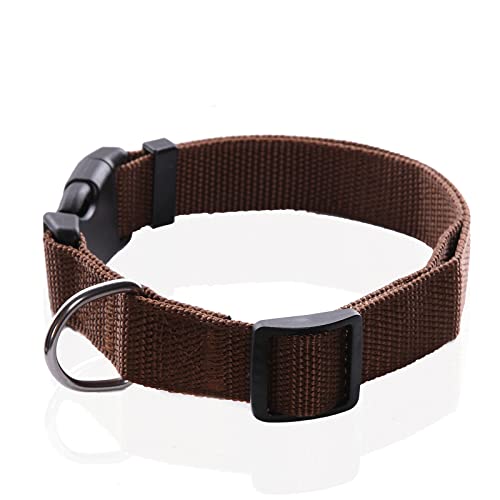 SALO Nylon Dog Collar, Adjustable Dog Collars for Medium Large Dogs, 1 Inch Wide (1" x 16-23", Brown) - color: Brown, size: 1"x 16-23"