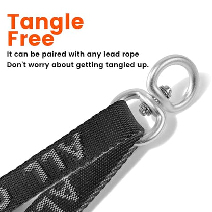 Double Dog Leash, No Tangle 360° Swivel, Adjustable Two Padded Handles, Double Clip Dog Leash Coupler Splitter Breeds (Black, 2/3'' x 0.9 FT, Ultralight) - color: Black, size: Pro S/M