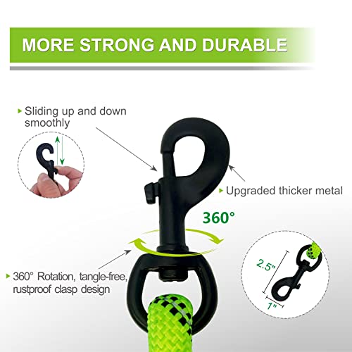 Dog Leash Heavy Duty 6ft, Double Handle Dog Leash with Padded Handle for Traffic Control, Reflective Rope Leashes for Large and Medium Dogs Control Safety Training at Night (Green) - color: Green (25 to 120 lbs)