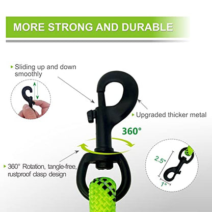 Dog Leash Heavy Duty 6ft, Double Handle Dog Leash with Padded Handle for Traffic Control, Reflective Rope Leashes for Large and Medium Dogs Control Safety Training at Night (Green) - color: Green (25 to 120 lbs)