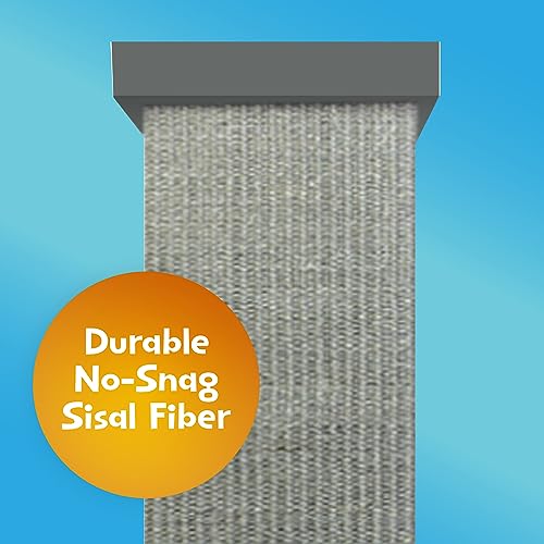 SmartCat Ultimate Scratching Post – Gray, Large 32 Inch Tower - Sisal Fiber, Simple Design - For All Cats - color: Gray