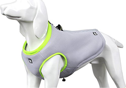 SGODA Dog Cooling Vest Harness Cooler Jacket Grey Green Large - color: grey with green, size: Large Chest 24.5-28"