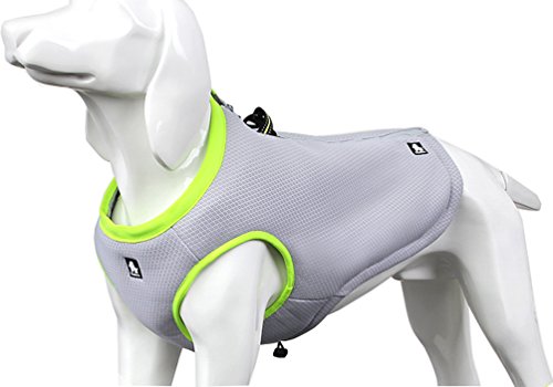 SGODA Dog Cooling Vest Harness Cooler Jacket Grey Green Large - color: grey with green, size: Large Chest 24.5-28"