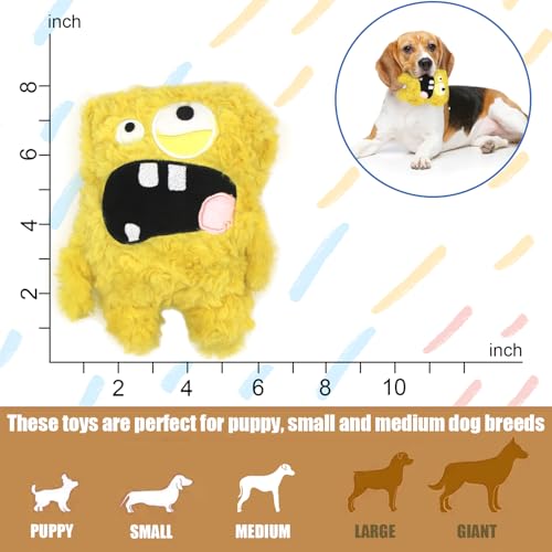 Squeaky Dog Toy, Plush Stuffed Dog Toy Keep Them Busy Tug of War Dog Chew Toy for Small Medium Large Dogs (Yellow) - color: Yellow