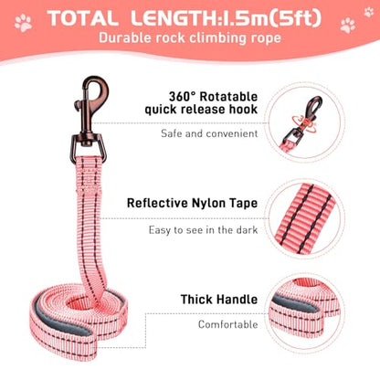 Soft Mesh Dog Harness and Leash Set, No Pull Puppy Harness and Leash Set, Reflective Step in Harness for Small Medium Dogs, Easy Walk Escape Proof Vest Harnesses (Pink, XS) - color: Pink, size: XS