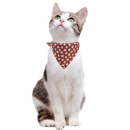 Cat Collar Breakaway with Cute Bow Tie Bandana and Bell Accessories Bear for Kitty Adjustable Safety - color: bear