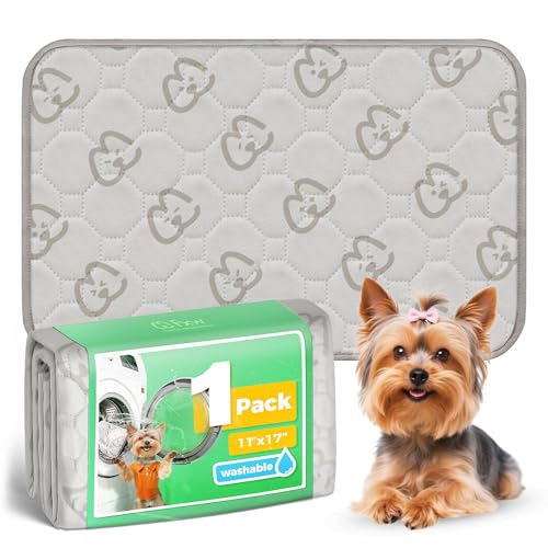 FXW Washable Pee Pads for Dogs, Leak-Proof & Non-Slip, Specifically Designed for 18inch Cages, 11" x 17" Rectangle, Khaki, 1 Pack - color: Khaki, size: 11" x 17" (1 Pack)