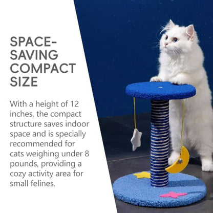 Starry Sky Cat Tree Tower | Multi-Layer Cats Furniture with Space Capsule | Cat Bed & Cat House Combined | Durable Cat Scratching Post for Indoor Cats (12Inch)