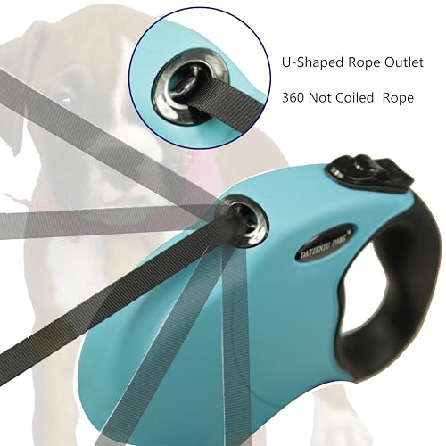 13Ft Chew Proof Retractable Dog Leash Anti-Chewing Wire Ropes Hands-Free Adjustable Safety Lock Durable Nylon Belt for Small Dogs Blue S - color: Blue, size: Small