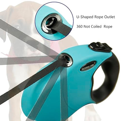 13Ft Chew Proof Retractable Dog Leash Anti-Chewing Wire Ropes Hands-Free Adjustable Safety Lock Durable Nylon Belt for Small Dogs Blue S - color: Blue, size: Small