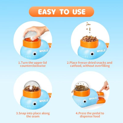 Interactive Dog Puzzle Toy,Dog Treat Dispenser Interactive Toys Food Slow Feeder for Small Dogs and Cats, Blue Enrichment Toy, IQ Training Exercise Small Animal Bowls