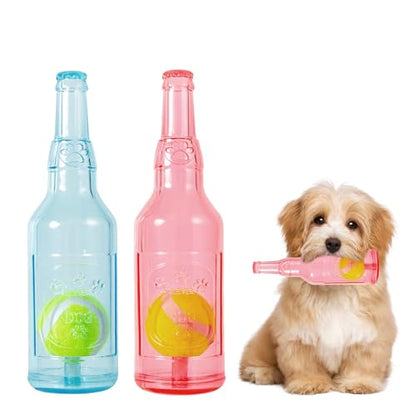 Dog Toy, Dog Squeak Toy, Floating Dog Toy, Interactive Fetch Toy for Play and Training, Bottle Shape with Tennis Ball Inside (Set of Two Small) - color: set of two small