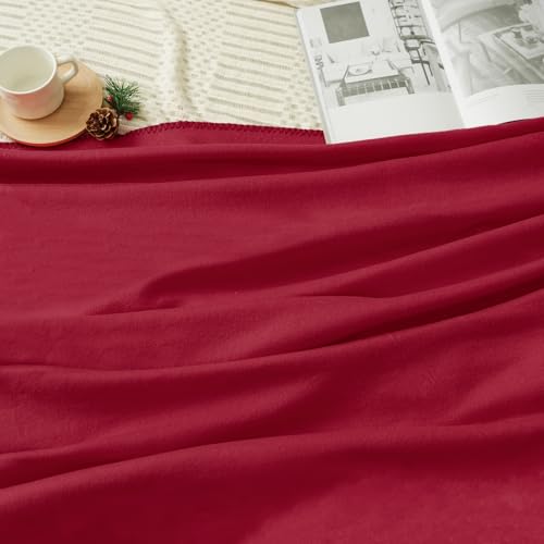 ZYFZCYBL Fleece Throw Blanket Blankets Bulk 6 Pack Soft Lightweight for Cozy Polar Fleece 50 x 60 Solid Pet-Friendly Colorful Bed Sofa Couch Fleece Fabric Travel Wedding Gift（Wine Red） - color: Wine Red