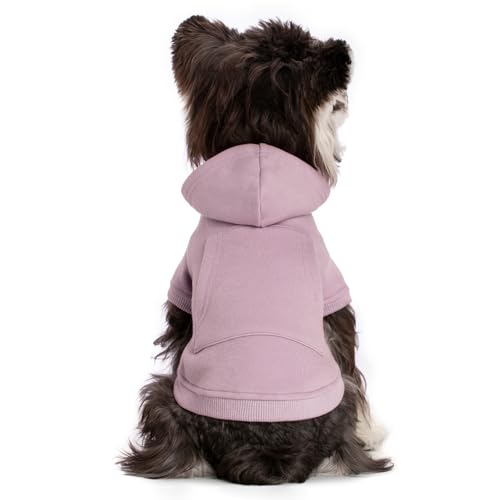 Dog Hoodie & Cat Sweater, Warm Fleece Hooded Sweatshirt with Pocket for Small to Large Pets, Cozy Winter Outfit, Purple, S - color: Purple, size: S-(2~7lb) | Chest(~13")