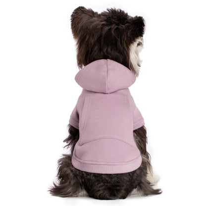 Dog Hoodie & Cat Sweater, Warm Fleece Hooded Sweatshirt with Pocket for Small to Large Pets, Cozy Winter Outfit, Purple, S - color: Purple, size: S-(2~7lb) | Chest(~13")