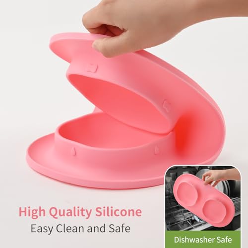Small Size Puppy Dog Bowls: Food and Water Bowls Set for Small Dogs, No-Spill Non-Skid Dog Dish, Pink - color: Pink