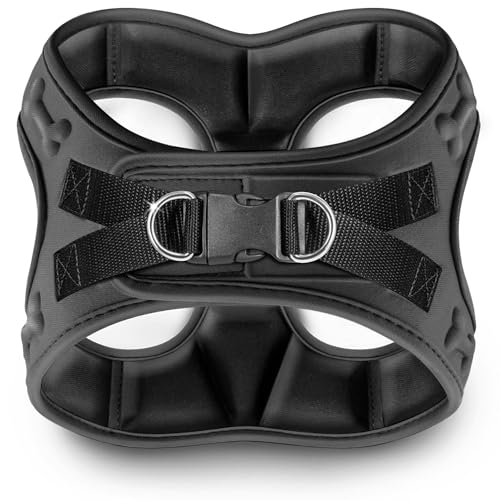 Comfort fit Step-in Dog & Puppy Harness - Comfortable All Weather Dog Vest Harness: Adjustable, Soft Padded, Easy to Put-on for Small, Medium-Sized Dogs. - color: Black, size: XS (Chest 13"-14.5")