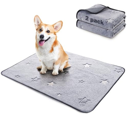 LOOBANI Washable Pee Pads for Dogs, Reusable Pee Pads for Dog Puppy Training Mat Non Slip Whelping Mat for Dog Playpen, Crate, Car, Grey 2 Pack 18 x 24 in - size: 18x24 in(2 Pack)