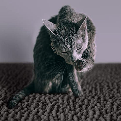 CatGuru Cat Litter Mat, Medium, Extra Large, XXL, Waterproof Litter Box Mat, Non Slip Kitty Litter Mat, Machine Washable Litter Trapping Mat, Soft Litter Tray, Cat Stuff (Medium, Dark/Heavy-Duty) - color: Dark/ Heavy-Duty