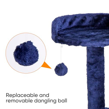 Nova Microdermabrasion 54 in Cat Tree Tower for Indoor Cats Multi-Level Cat Condo Cat Bed Furniture with Scratching Post Kittens Activity Center - color: Blue