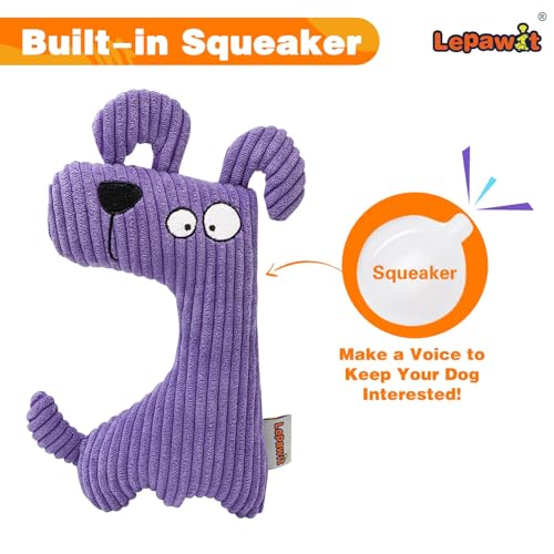 Squeaky Dog Toys, Cute Plush Toy for Dogs Indoor Play, Interactive Dog Toys with Non-Shedding Material for Small and Medium Dogs - Dog - style: B-Dog