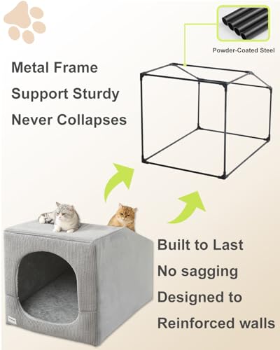 Indoor Dog House for Extra Large Medium Small Sized Dogs - Dog Tent with Washable Removable Cover, Pet Orthopedic Dog Cave Bed Egg-Crate Foam Cushion, Inside Dog House Large Space(XL) - size: X-Large (36"L x 26"W x 26"Th)