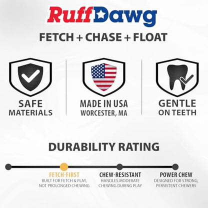 Ruff Dawg Fetch Stick Dog Toy – (1 pc) Assorted Colors – Durable Rubber Throw & Tug Toy with Treat Slot – Floats, Bendable & Puncture Resistant – BPA & Latex Free – Made in USA