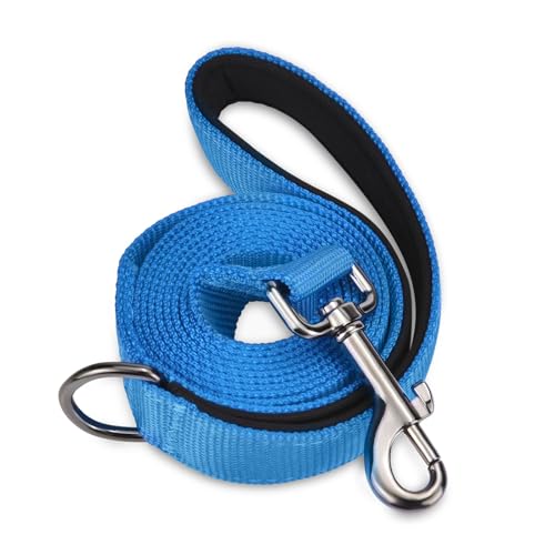 AUDWUD Soft Padded Handle Dog Leash,Relieve Hand Pressure;Portable,Strong,High Tensile Strength,Suitable for Small and Medium Sized Dog Walking Leash - color: Long beach blue, size: 6 ft