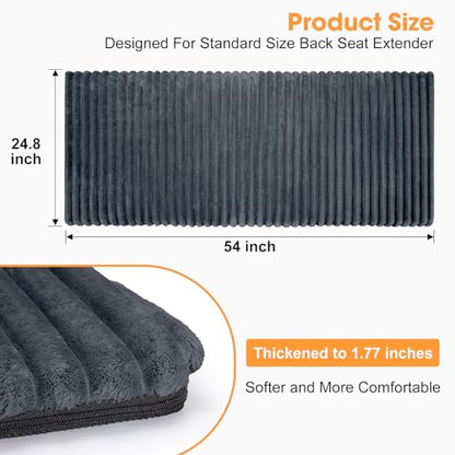 Backseat Pet Bed Mat, Non-Slip Dog Bed for Car Back Seat, Washable Travel Pet Mat with Removable Cover, Dog Seat Covers Protector Fit for Backseat Extenders and Trucks SUVs, 54"x 24.8", Grey - color: Grey