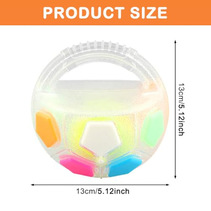 Dog Calming Ball with Handle Pet Dog Football Shape Toy Squeaky Floating Rubber Ball Floating Fetch Balls for Anxiety Relief in Small Medium Large Dogs(Color:White) - color: White