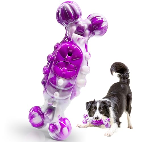 Large Indestructible Dog Toys: Dog Chew Toys for Aggressive Chewers to Keep Them Busy&Reduce Boredom and Anxiety - color: Dark purple
