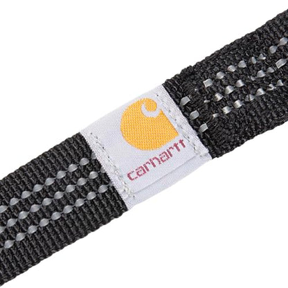 Carhartt Pet Durable Nylon Webbing Shock Absorbing Leash for Dogs, Reflective Stitching for Visibility, Black, Large - color: Black