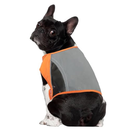 Reflective Dog Vest for Medium Dogs, Orange High Visibility Safety Pet Vest for Hunting, Walking at Night - size: M