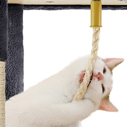 Yaheetech 72-inch Cat Tree, Multi-Level Cat Tower with 2 Condos & 6 Scratching Posts, 3 Perches & Detachable Toy Ball, Pet Furniture Play House for Kittens/Cats, Dark Gray - color: Dark Gray