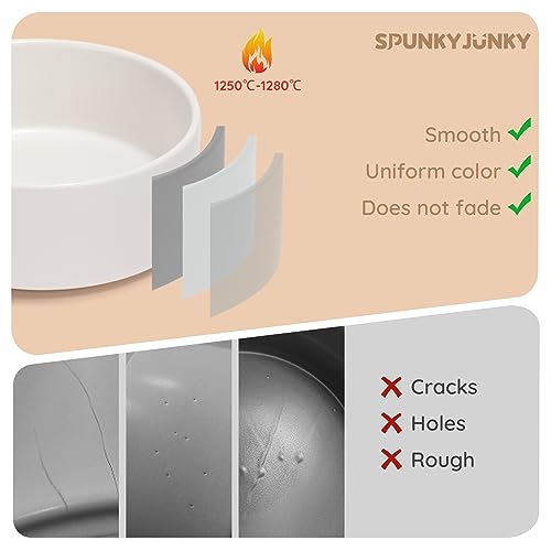 SPUNKYJUNKY 13.5OZ Ceramic Dog and Cat Bowl, Modern Cute Weighted Food Water Bowl for Replacement White (1 Pack) - color: White, size: 1.7 CUPS